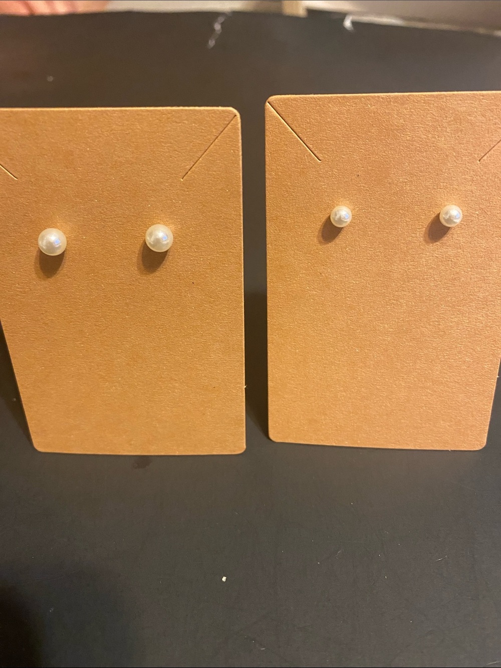 Delicate Pearl Stud Earrings - White Pearls (Pair)